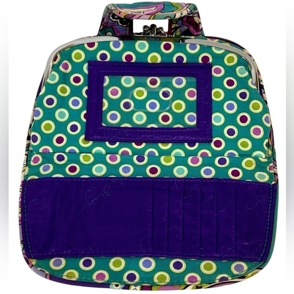 Vera Bradley Kiss N Snap Wallet/Clutch Paisley Jamboree Purple/Green/Pink GUC - Picture 3 of 8
